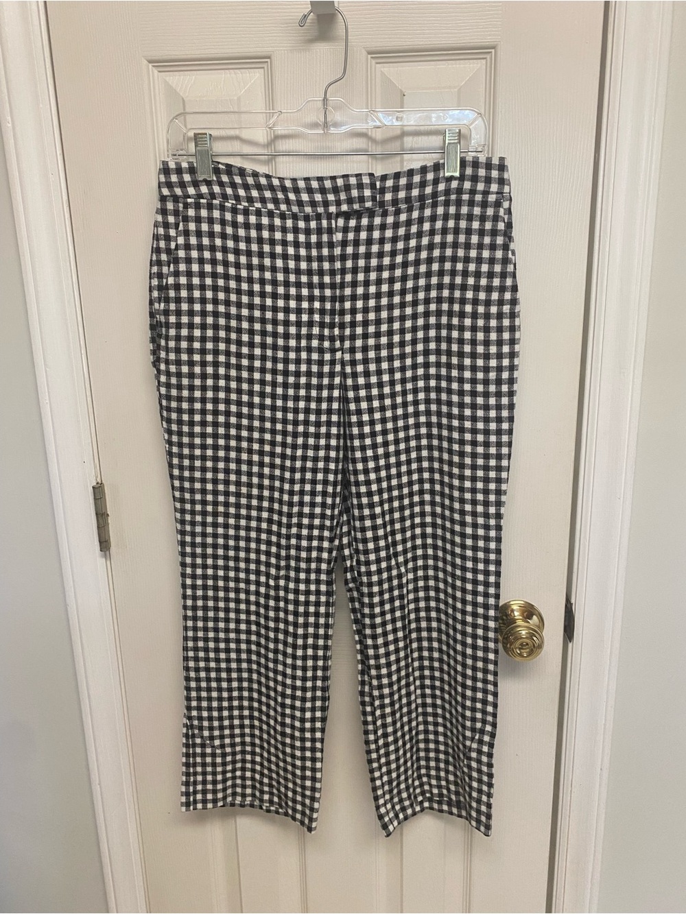 Mango Black and White Gingham Pants